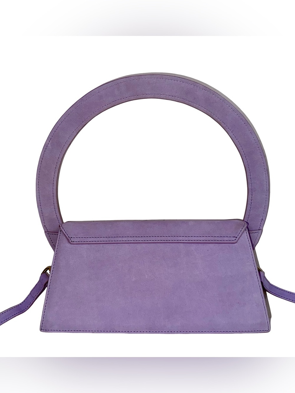 JACQUEMUS “LE SAC ROND” HANDBAG IN LAVENDER SUEDE - Picture 5 of 10